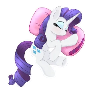 😴 Rarity My Little Pony pony, sleeping, pillow, cartoon, animal, cute, rarity, friendship is magic telegram sticker