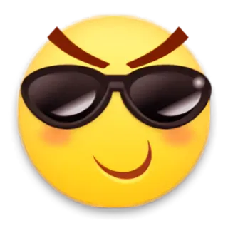 😎 Emoji, Uśmiech, Okulary przeciwsłoneczne, Cool, Twarz, Uśmieszek telegram sticker