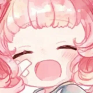 🐰 อนิเมะ, น่ารัก, สีชมพู, คาวาอิ, การ์ตูน, ตัวละคร, ภาพประกอบ telegram sticker