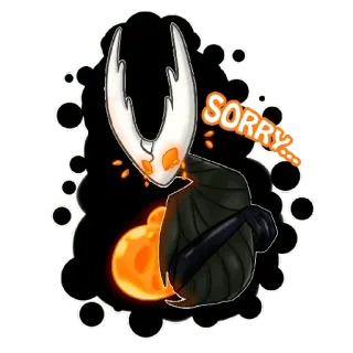 😓 The Hollow Knight Hollow Knight SORRY... hollow knight, sorry, game, character, cute, apology telegram sticker