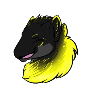 😉 furry, animale, carino, antro, cartone animato, mammifero, ritratto whatsapp sticker