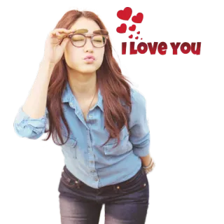 😍 I Love You amor, mulher, beijo, corações, garota telegram sticker