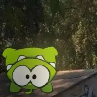 ☺️ Om Nom Cut the Rope Om Nom, Cut the Rope, monstre, vert, dessin animé, jeu telegram sticker