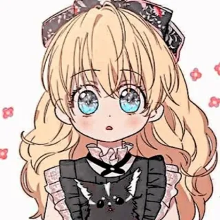 🍼 动漫女孩, 卡通, 插画, 可爱, 金发, 儿童 whatsapp sticker