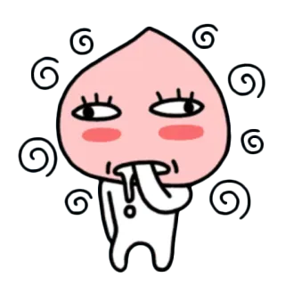 👺 Desenho animado, Doente, Tonto, Pêssego, Personagem telegram sticker