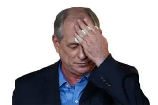 🤦‍♂️ Ciro Gomes politicus, Brazilië, Ciro Gomes, zweten, gestresst, moe telegram sticker
