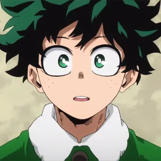 🥦 Izuku Midoriya My Hero Academia anime, boy, green hair, My Hero Academia, Izuku Midoriya, character, manga telegram sticker