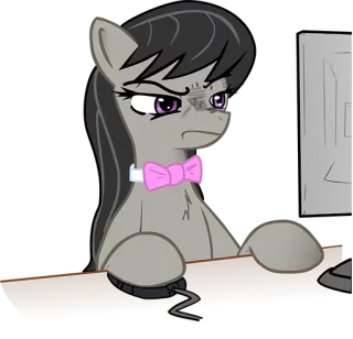 😒 pony, computer, work, cartoon, animal, office telegram sticker