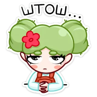 🌵 WTOL... Dessin animé, Mignon, Fille, Sticker, Expression, Animé telegram sticker
