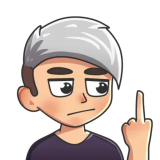 😠 средний палец, оскорбительный, жест, мультфильм, персонаж, стикер telegram sticker
