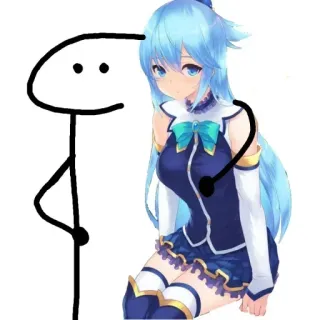 😁 Aqua Konosuba Аниме, Персонаж, Палка, Аква, Konosuba telegram sticker
