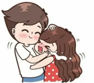 🥺 卡通, 情侣, 情绪, 哭泣, 拥抱, 爱 whatsapp sticker