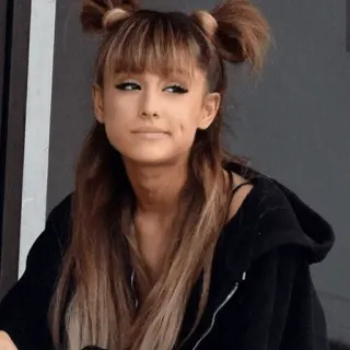 ☁️ Ariana Grande cantante, celebridad, estrella pop, peinado, coletas, mujer telegram sticker