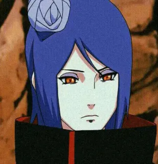😚 Konan Naruto аниме, персонаж, конан, ниндзя, бумажный цветок telegram sticker