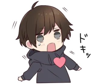 😍 ドキッ Anime, Chibi, Kawaii, Fofo, Coração, Emocional telegram sticker