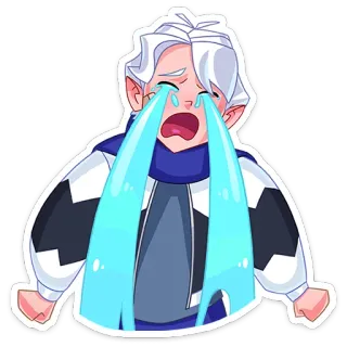 😭 ร้องไห้, เศร้า, การ์ตูน, ตัวละคร, สติกเกอร์, น้ำตา whatsapp sticker