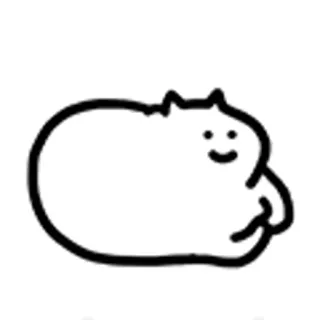 😺 kat, schattig, dier, cartoon, simpel, omtrek telegram sticker