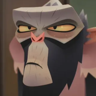 😑 Cartoon, Gorilla, Tier, Ernst, Gesicht whatsapp sticker