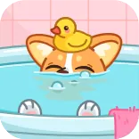 🛁 corgi, anatra, bagno, carino, animale telegram sticker