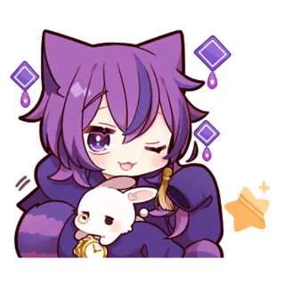 😉 Anime, Chat, Sticker, Kawaii, Mignon, Manga telegram sticker