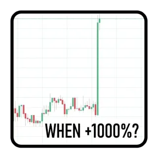 🌙 WHEN +1000%? Aktienmarkt, Finanzen, Investment, Wachstum, Trading, Gewinn, Geld telegram sticker