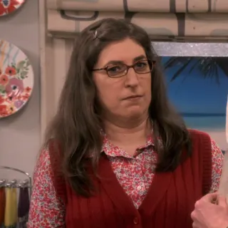 😬 Mayim Bialik The Big Bang Theory person, actress, Mayim Bialik, Amy Farrah Fowler, The Big Bang Theory telegram sticker