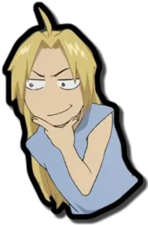 🤔 Edward Elric Fullmetal Alchemist อนิเมะ, การ์ตูน, แขนกลคนแปรธาตุ, ตลก, สติกเกอร์, เอ็ดเวิร์ด เอลริค telegram sticker