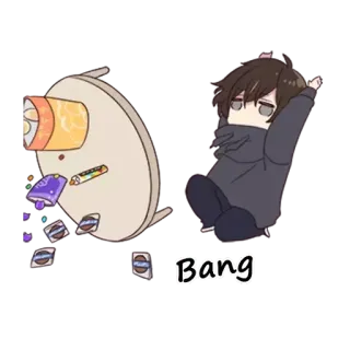 💥 Bang Anime, Bang, Kreskówka, Naklejka, Słodkie telegram sticker