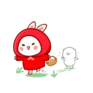 😛 kreskówka, słodkie, królik, zwierzę whatsapp sticker