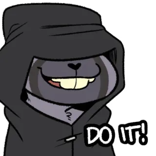 😎 DO IT! ทำเลย, แรคคูน, ฮู้ด, แรงบันดาลใจ, ให้กำลังใจ telegram sticker