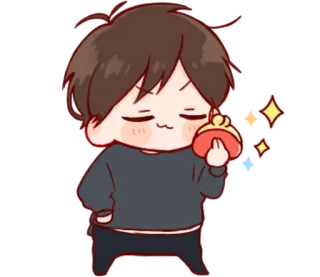 🎭 portafoglio, soldi, cartoni animati, anime, kawaii telegram sticker
