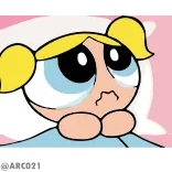 💔 Bubbles The Powerpuff Girls Bong bóng, The Powerpuff Girls, hoạt hình, buồn, khóc, khó chịu, hoạt họa telegram sticker