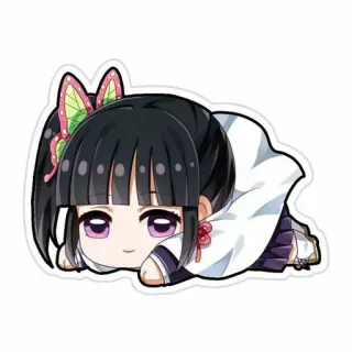 🥺 Kanao Tsuyuri Demon Slayer anime, chibi, demon slayer, kanao tsuyuri, cute, manga, butterfly telegram sticker