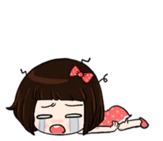 😭 weinend, traurig, verärgert, Mädchen, Anime telegram sticker