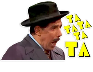 😤 TA TA TA TA TA TA TA engraçado, vintage, retro, comédia, gritando whatsapp sticker