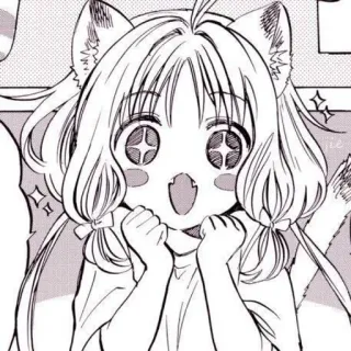 😳 Anime, Ragazza gatto, carino, Manga, Kawaii telegram sticker