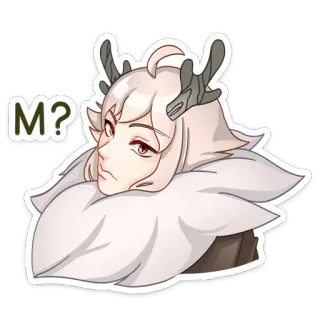 ❓ M? anime, character, question, digital art telegram sticker