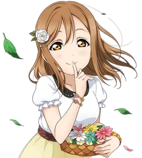 🤐 Anime, Garota, Fofo, Flores, Desenho animado, Retrato whatsapp sticker