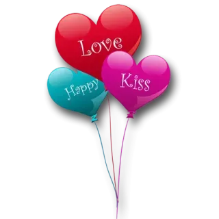 😮 Love Kiss Happy amour, baiser, joyeux, coeur, ballon, Saint-Valentin, romance telegram sticker