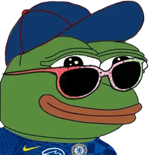 😎 Pepe the Frog 페페, 개구리, 밈, 만화, 첼시 telegram sticker