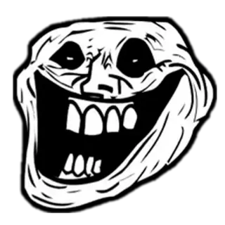 😓 Trollface โทรลล์, มีม, อินเทอร์เน็ต, ตลก, การ์ตูน telegram sticker