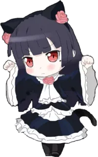 😖 Anime, Gadis kucing, Chibi, Lucu, Kawaii telegram sticker