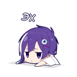 😔 Эх 动漫, 悲伤, 可爱, 贴纸, 漫画, Q版 telegram sticker