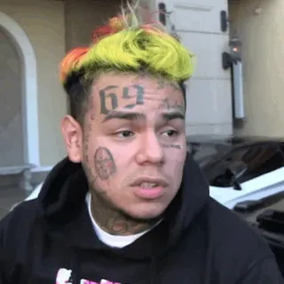 🧑‍🎤 6ix9ine Rappeur, Musique, Artiste, Tatouages visage, Portrait telegram sticker