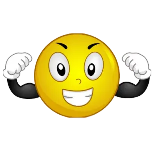 💪 Smiley, Emoji, Muskeln, Stark, Cartoon telegram sticker