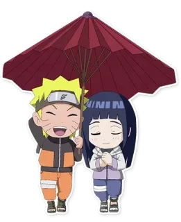 😅 Naruto Uzumaki Naruto anime, naruto, hinata, cartoon, umbrella, cute, couple telegram sticker