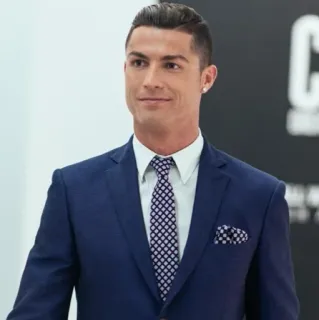 🖤 Cristiano Ronaldo 足球, 美式足球, 运动员, 名人, 西装, 肖像 telegram sticker