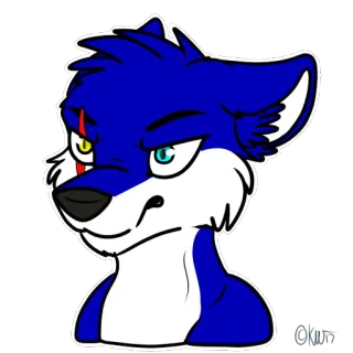 😠 furry, wolf, cartoon, animal, anthropomorphic, character telegram sticker