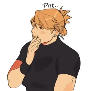🤭 Pfft... personagem, anime, quadrinho, expressão, pff, pensando telegram sticker