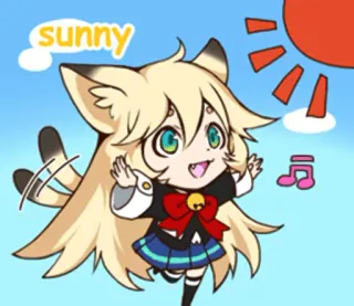 ☀ sunny Anime, Chibi, Carino, Sole, Kawaii telegram sticker